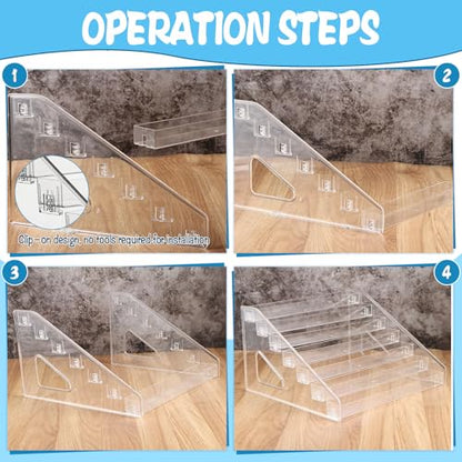 2 Pack 7 Tier Sunglass Organizer Stand, Versatile Clear Acrylic Sunglass Holder Display Stand Sunglass Storage Tray for Highlighting Glasses Makeup Nail Polish Graded Cards - color: Clear-7 Tier