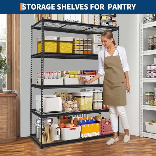 60'' X 24'' x 77'' Inch Garage Heavy-Duty Metal Shelving Unit, 3000 Lbs Adjustable Storage Metals Shelve, Industrial Metal Rack for Garage, Basement, Warehouse, Workshop - size: 60 x 24 x 78 inches