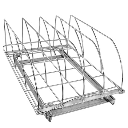 LYNK PROFESSIONAL® Pull Out Cookie Sheet Organizer for Cabinet – Baking Sheet Organizer – Sheet Pan Organizer - Lifetime Ltd. Warranty – 14” x 21” Deep Inside Cabinet, Chrome - size: 14w x 21d x 9.6h -inch