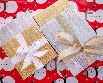TheDisplayGuys 25 Cardboard Gift Jewelry Boxes w/Paddings #65-6.0x5.0x1 - color: Silver Foil