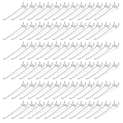 100 Pack 6 Inch Pegboard Hooks, Metal Shelving Hooks Organizer, L-Shape Design, Rust Resistant, for Garage Tools Storage
