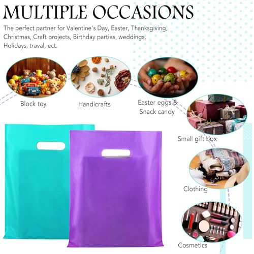 Kosiz 1000 Pcs Plastic Merchandise Shopping Bag Bulk 9 x 12'', Purple, Blue - color: Purple, Blue