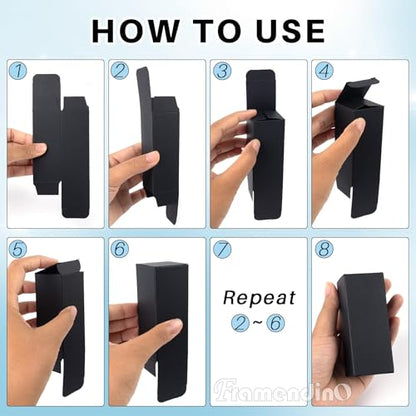 Framendino, 50 Pack Black Kraft Paper Lipstick Boxes Rectangle Bottle Reusable Lip Balm Packaging Cases Gift Wrapping Box for DIY (3.54x1.41x1.41) - color: Black - 3.54x1.41x1.41