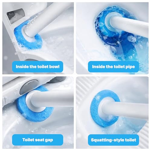 CiLoN Disposable Toilet Brush, Toilet Wand Cleaning System, Bowl Scrubber