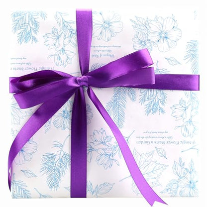 3/4 Inch Purple Satin Ribbon 50 Yards Single Face Polyester - color: Purple, size: 3/4 inch