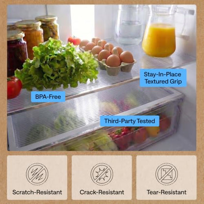 GORILLA GRIP Shelf Liner, Non-Adhesive Cabinet Liners, 12"x20' Clear - color: Clear (Ribbed), size: 12" X 20'