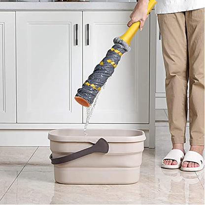 Self-Wringing Twist Mop, Microfiber Floor mop 57" Long Handle, Gray - color: Gray (1 Handle & 1 Mop Head)