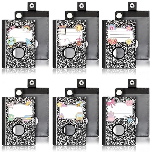Gueevin 6 Pack Teacher Alarm ID Badge Holder, Composition Notebook - style: Composition Notebook