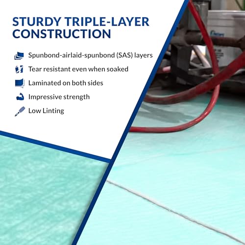 Spilfyter Air Matrix Universal Absorbent Pads - Premium Oil, Water, and Coolant Spill Pads with SpilLock Technology - Box of 25 Pads, 9.5" x 12" Green