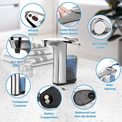 Automatic Soap Dispenser, 17oz Touchless Liquid Dish Soap Dispenser Kitchen - color: Silver