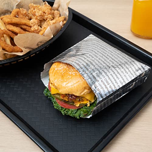 Restaurantware Paper Printed Burger Foil Bag, 5.9 x 1.2 x 6.5 In, 100 Pack - size: 6"