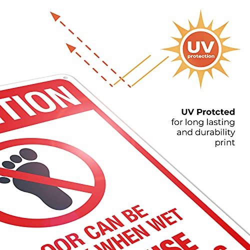 Floor Can Be Slippery When Wet Sign, - size: 10x14