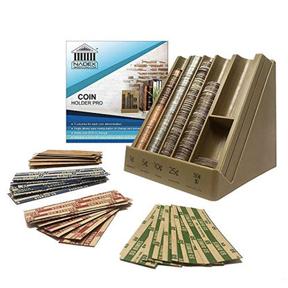 Nadex Vertical Coin Holder Pro - Coin Sorting Organizer Sorts Coins in Columns, Great for Bank Tellers, Making Change and Storing Coins
