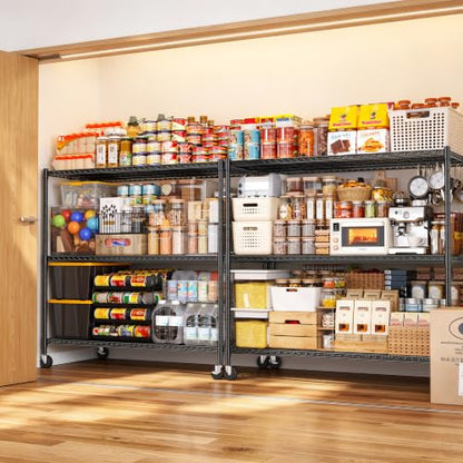 REIBII 3-Tier Heavy Duty Metal Shelving Unit，Garage Shelving with Wheels - size: 59''W X 24'' D X 58'' H