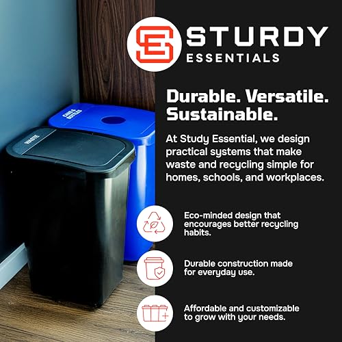 City Box Recycling Plastic Trash Can with Lid for Office - color: Paper Waste, size: 7 Gallon