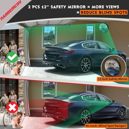 2 Pcs 12 Inch Acrylic Convex Mirror - size: 2PCS 12IN