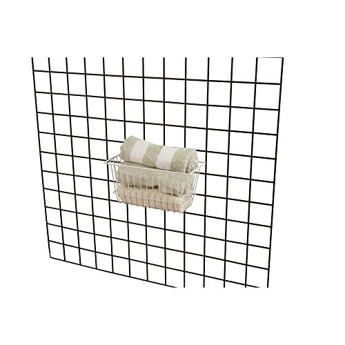 Econoco - White Multi-Fit Narrow Wire Basket for Slatwall, Pegboard or Gridwall (Set of 6) Metal Semi-Gloss Basket, White - color: White Finish