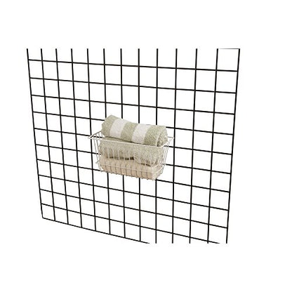 Econoco - White Multi-Fit Narrow Wire Basket for Slatwall, Pegboard or Gridwall (Set of 6) Metal Semi-Gloss Basket, White - color: White Finish