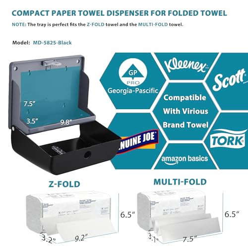 modunful Wall-Mounted Paper Towel Dispenser: Built-in Sample Towel – ABS Wall Box, Grey Pearl Finish, Two Lock Options, No Drilling Installation for Apartments & Small Spaces & RV - color: D-251 Grey
