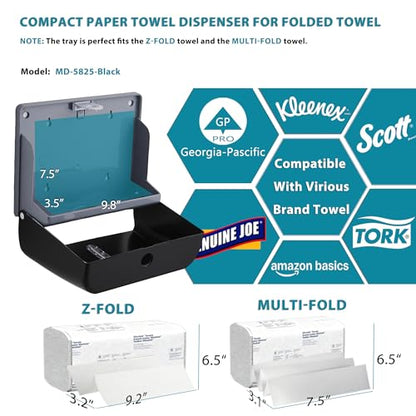 modunful Wall-Mounted Paper Towel Dispenser: Built-in Sample Towel – ABS Wall Box, Grey Pearl Finish, Two Lock Options, No Drilling Installation for Apartments & Small Spaces & RV - color: D-251 Grey