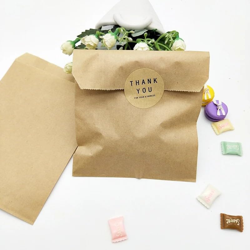 RJ Displays 100 Pack Brown Kraft Paper Merchandise Tote Bags | Small Paper Gift Shopping Bags Bulk for Magazines, Books, Party Favors, Retail Sales Tote Bags for Packaging 4" x 6" Inch (Brown) - size: 4" x 6"