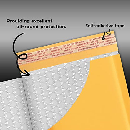 Yens Kraft Bubble Mailers 4x7 500 Pack Usable Space 4x6 KF#0000-500 - size: KF#Minus(4x6 in)-500pcs