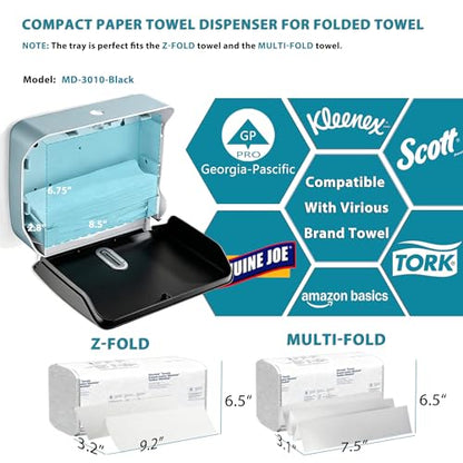 modunful Folded Paper Towel Dispenser Wall Mount - No Drill Matte Black - color: D-13 Black