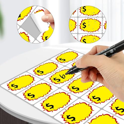 360Pcs Yard Sale Price Stickers - Multi-Use Garage Stickers With Space to Write Pricing - Removable Adhesive for Flea Markets, Retail, Estate Sales, Rummage - color: Yellow