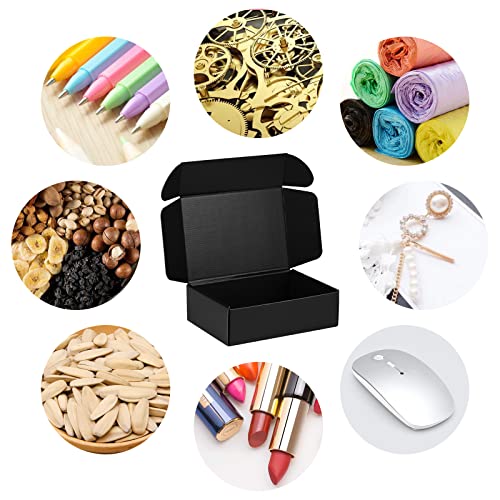 7x5x2 inch Black Shipping Boxes for Small Business- Set of 25 - color: Black, size: 7x5x2