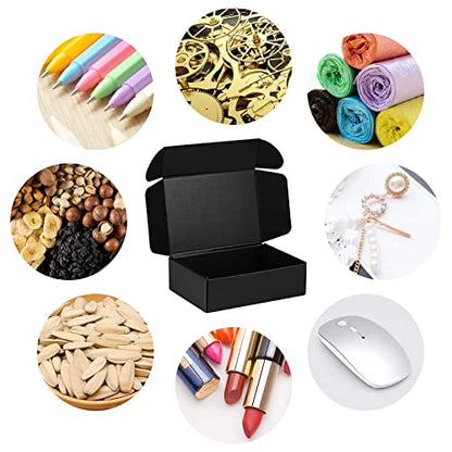 7x5x2 inch Black Shipping Boxes for Small Business- Set of 25 - color: Black, size: 7x5x2