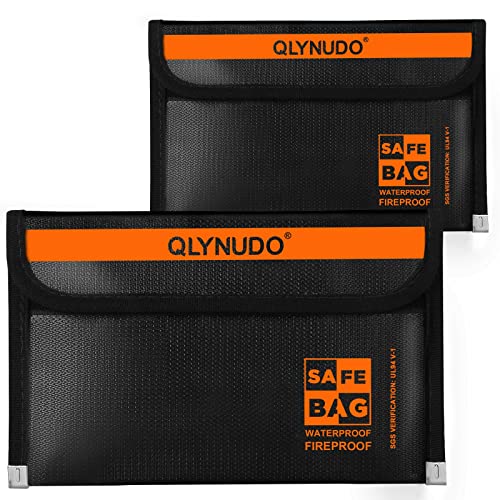 Small Fireproof Money Bag for Cash, Stealth Nesting 2-Pack - color: small-black+big-black
