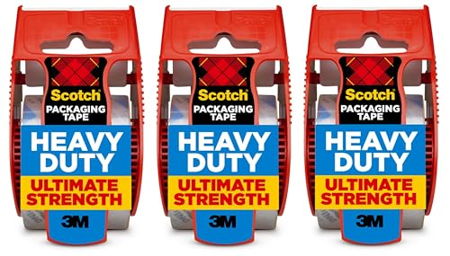 Scotch Heavy Duty Shipping Packaging Tape, 2 x 800 - Clear (3 Tapes) (1, Clear) - size: 3 Count (Pack of 1)
