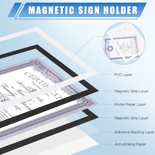 20 Pack Magnetic Sign Holder 8 * 11.5 inches with Magnetic Border - color: 20 Pack White, size: 8 x 11.5