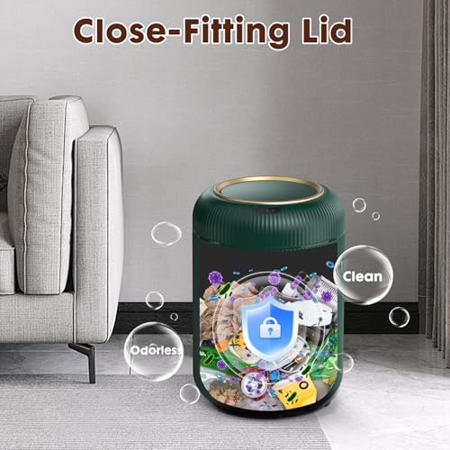 Procade Touchless Sensor Trash Can Bathroom,Small Gold + Green Garbage Can - color: Green