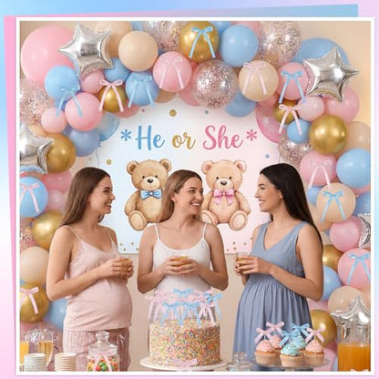 30 Pack Pink Blue Bow Cake Toppers Ribbon Bows for Cake - color: Pink, Blue