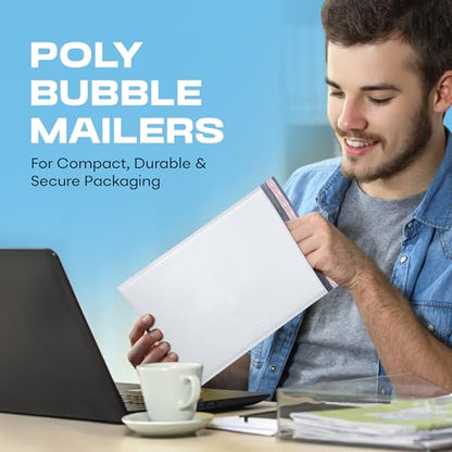 Arctic White Bubble Mailers 6x10 Poly Padded Envelopes #0, 250 Pack - color: Arctic White, size: 6"x10" / 250 Pack