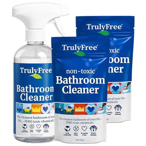 Truly Free Bathroom Cleaner Spray Kit - 16oz + 2 Fills, 3oz ea.
