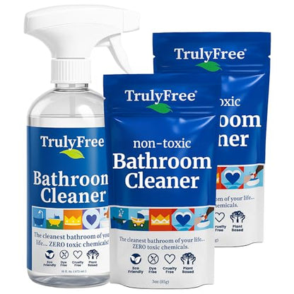 Truly Free Bathroom Cleaner Spray Kit - 16oz + 2 Fills, 3oz ea.