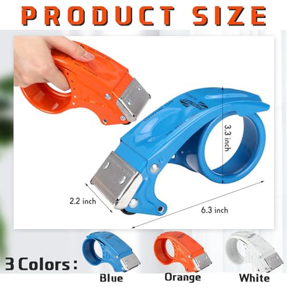 Watersay 12 Pcs 2" Packing Tape Gun Heavy Duty Tape Dispenser for Packing