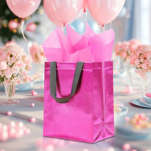 KeerxunBag Magenta Gift Bags - 12pk - Reusable - With Inner Liner Paper - color: Magenta