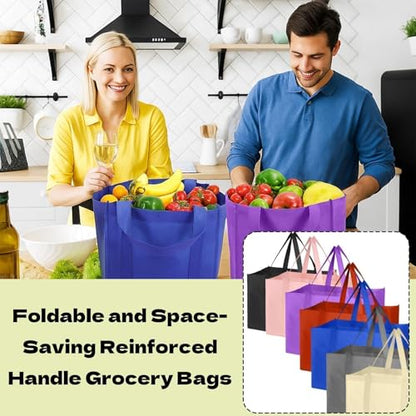 1 Pack Large Foldable Shopping Bag, 16" W x 13" H x 10" D, Reusable Grocery Bag, Used for Shopping - color: D2-red2