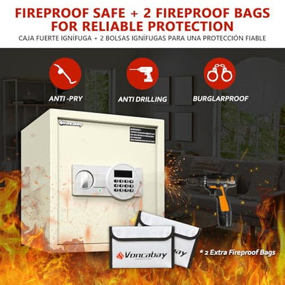 Voncabay Money Safe Box for Home with Digital Keypad, 1.5 Cu. Ft., White - color: White, size: 1.5 Cubic Feet