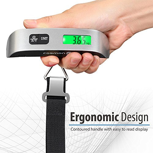 Fosmon Digital Luggage Scale, 110lbs Suitcase Baggage Scale, 2 Pack Silver - color: silver 2 pack
