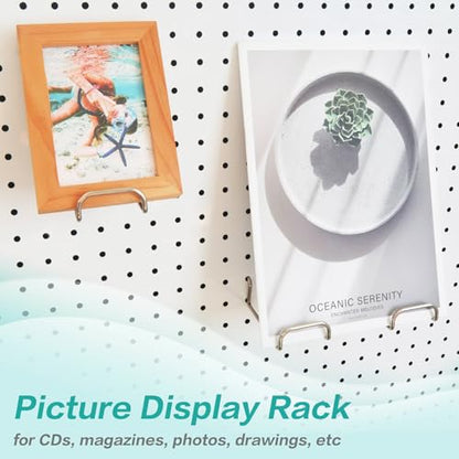 Square Pegboard Hooks 12pcs Dual-Brace Flat L Racks Peg Board (Silver) - color: Silver