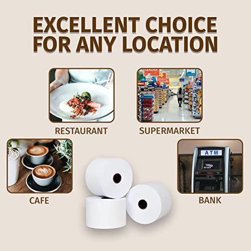 (50) Thermal Paper Rolls 2-1/4 X 63 Ingenico ICT 200 220 250 FD400 Vx520 (Pack of 2) - size: 2 1/4" X 63' (Pack of 2)