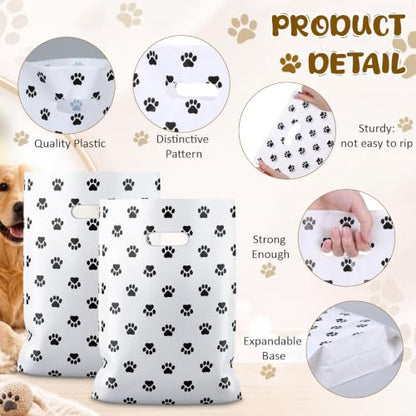 FunooFuno 200 Pcs Dog Paw Gift Bags Bulk, Solid - style: Solid