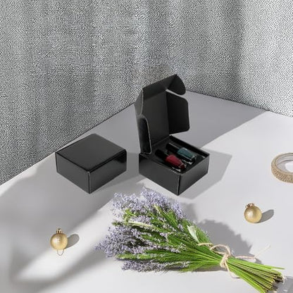 Rempry 50 Pack 4x4x2 Black Shipping Boxes, Small Cardboard Mailer Boxes for Small Business Shipping Packaging - color: Black, size: 4X4X2-50 Pack