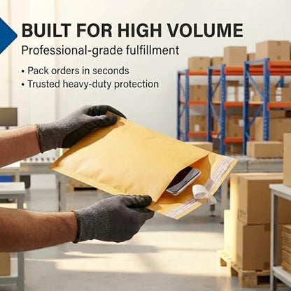 BOX USA 9 1/2 x 14 1/2" Kraft Bubble Mailers (25-Pack) - Brown Padded Envelopes, Self-Seal Shipping Bags for Small Business, Heavy Duty Cushioned Mailing Envelopes for Packaging and Shipping - size: 9-1/2x14" (25-Pack)