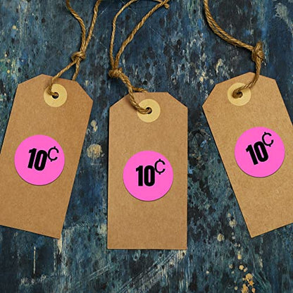 Mobiusea Creation 480pcs 10 Cent Price Stickers Price Tag Labels 3/4" - size: 10 Cents | 480 pcs