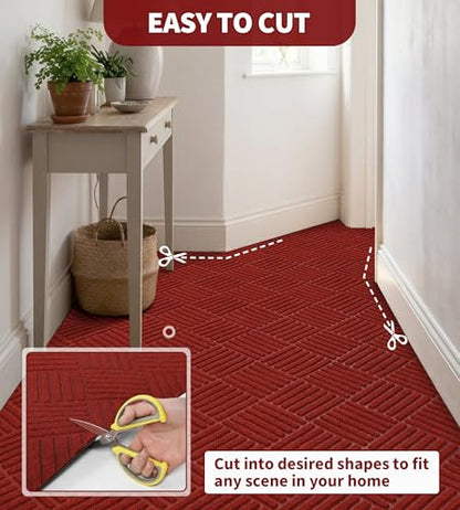 jxgzyy Outdoor Red Runner Rug 2'11" x 9'10" - color: Red, size: 2'11" x 9'10" (Rectangular)